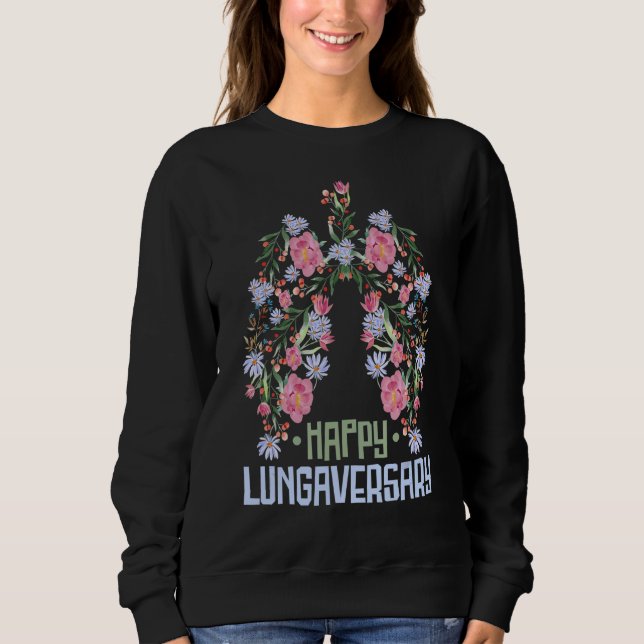 Sweatshirt Awesome Transplant Lung Survivant Happy Lungaversa (Devant)