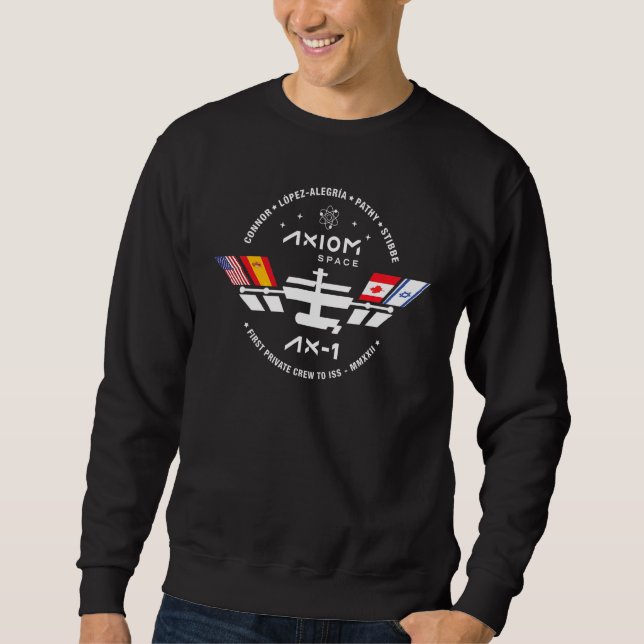 Sweatshirt Axiom Ax 1 Mission Canada L'astronaute Mark Pathy  (Devant)