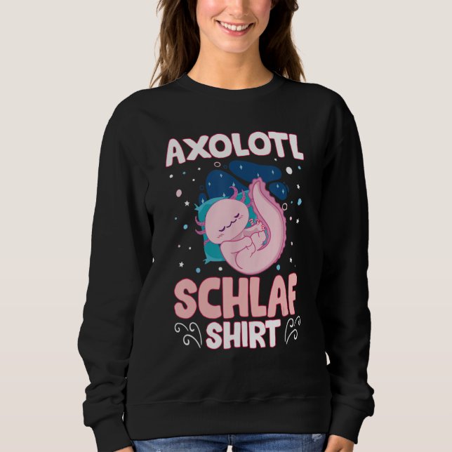 Sweatshirt Axolotl Schlaf  Mexican Salamander Relaxolotl Slee (Devant)