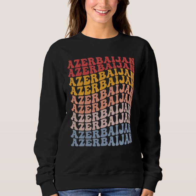 Sweatshirt Azerbaijan Groovy Retro Azerbaijani (Devant)