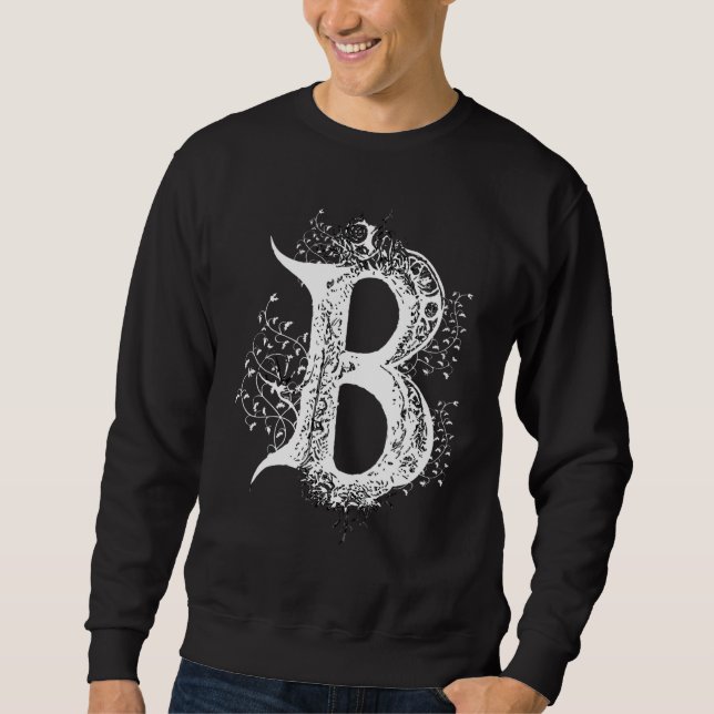 Sweatshirt B Monogram Alphabet Lettering Callgraphy Gothic Wi (Devant)