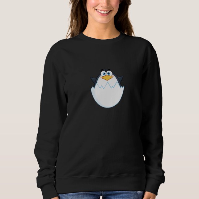 Sweatshirt Baby Penguin Hatching from Egg (Devant)