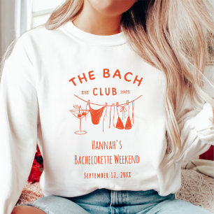 Sweatshirt Bachelorette à cocktail orange tiré à la main