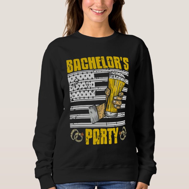 Sweatshirt Bachelors Parti Rétro Patriotique Se Marier Pr (Devant)