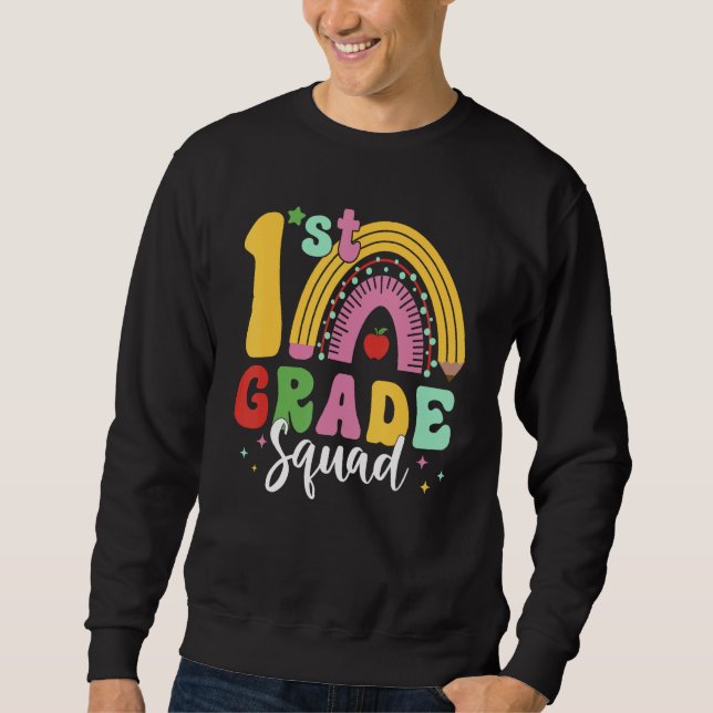 Sweatshirt Back To School 1st Grade Squad Team Girls Boys Tea (Devant)