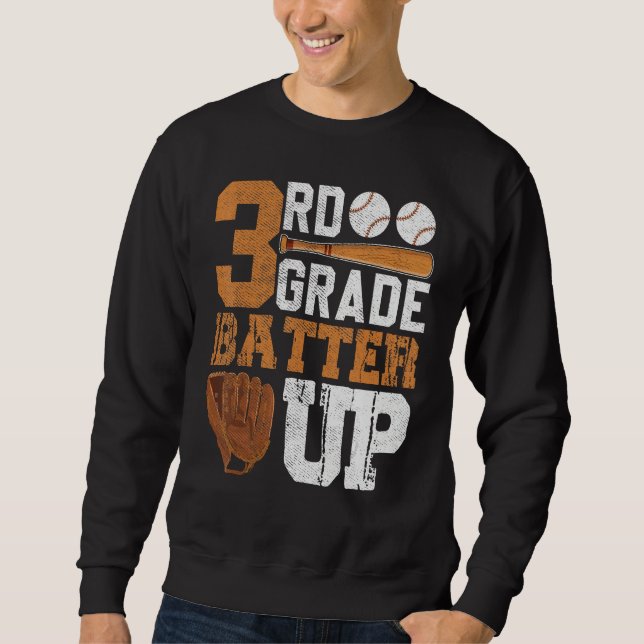Sweatshirt Back To School 3rd Grade Students Baseball Batter (Devant)