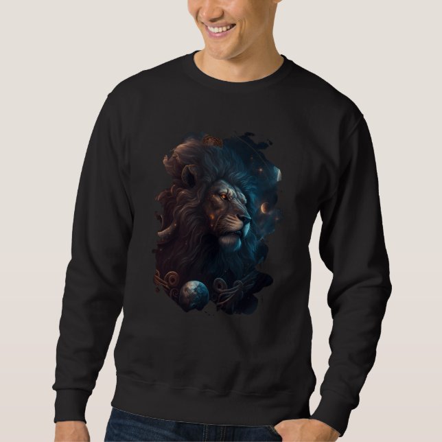 Sweatshirt Backprint Epic Leo the zodiac sign of strength  3 (Devant)