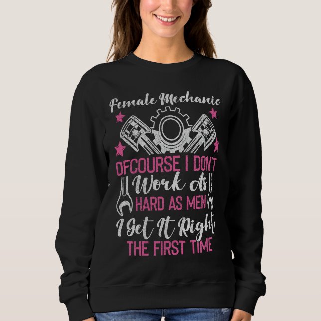 Sweatshirt Backprint Female Mechanic Woman Mechanic (Devant)