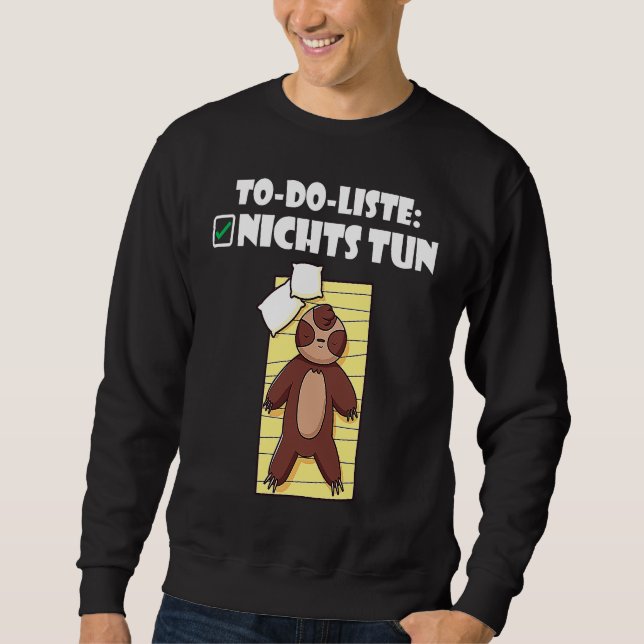 Sweatshirt Backprint To Do List Do Nothing  Sloth (Devant)
