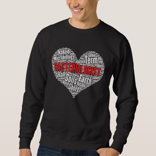 Sweatshirt Bactériologiste Forme cardiaque Mot Cloud (Devant)