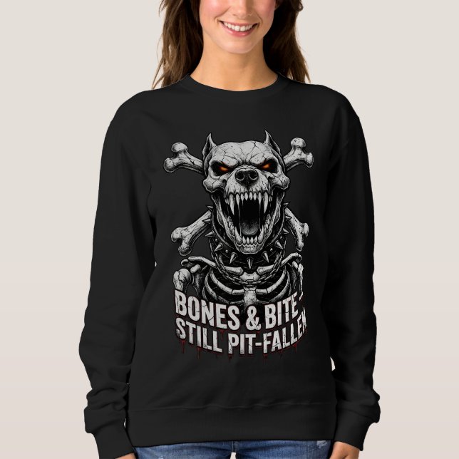 Sweatshirt Badass Skeleton Bulldog Gothic Skull (Devant)