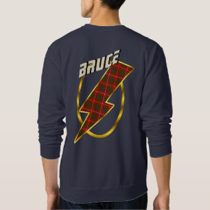 Sweatshirt Badge du clan Bruce et boulon d'éclairage Tartan