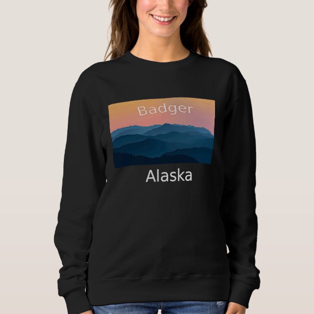 Sweatshirt Badger Alaska Mountain sunset hometown (Devant)