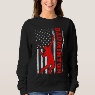 Sweatshirt Badminton Sports Drapeau Américain Badminton 4e De
