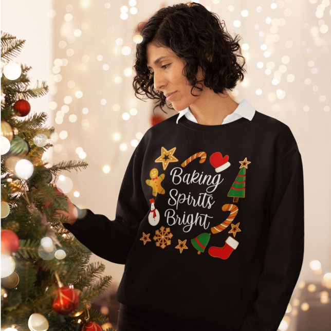 Sweatshirt Baking Spirits Bright Gingerbread Noël Cookie (Créateur téléchargé)