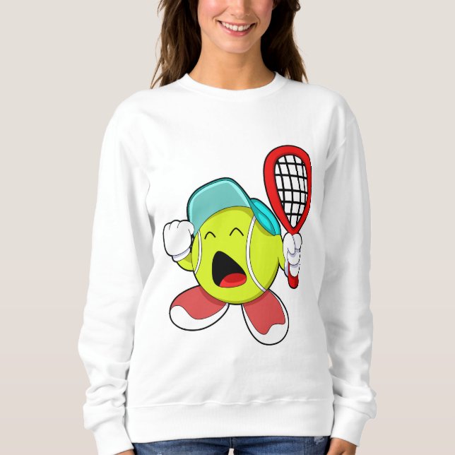 Sweatshirt Bal de tennis avec raquette de tennis (Devant)