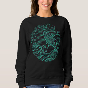 Sweatshirt Baleine à bosse Marine Vie Océan Nature Mer Bleu W