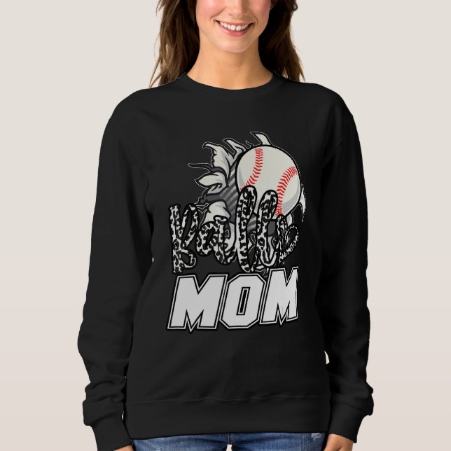 Sweatshirt Ball Mom Cheetah Baseball Softball Mama Women Moth (Devant)
