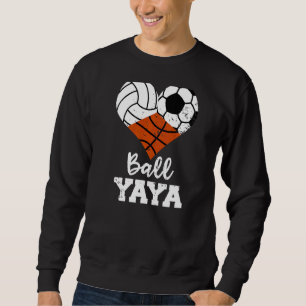 Sweatshirt Ball Yaya Heart Volleyball Soccer Basketball Yaya