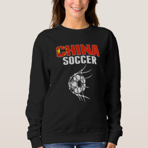 Sweatshirt Balle de football chinoise dans le filet de but S
