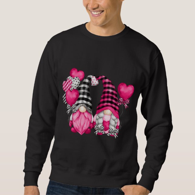 Sweatshirt Ballons Coeur Et Plaid De Buffle Rose - Valentines (Devant)