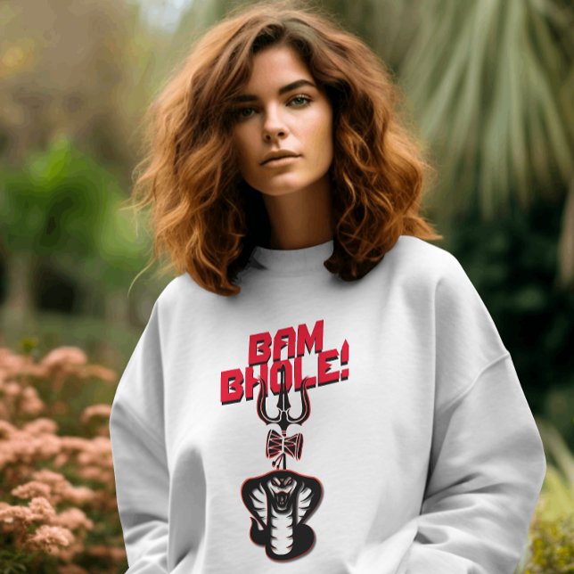 SWEATSHIRT "BAM BHOLE" NAAG DE LORD SHIVA ET TRISHUL (Créateur téléchargé)