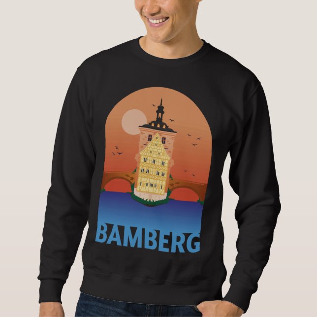 Sweatshirt Bamberg Bayern Germany City Skyline Silhouette Out (Devant)