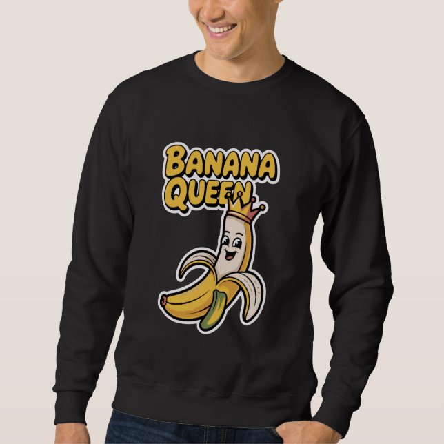 Sweatshirt Banana Queen Kawaii Crowned Fruit (Devant)