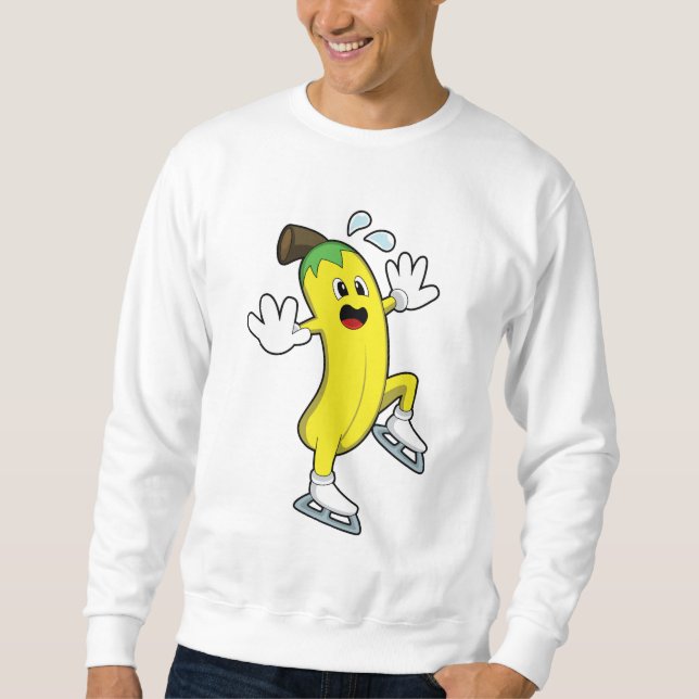 Sweatshirt Banane au patinage sur glace avec patins sur glace (Devant)