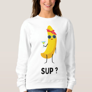 Sweatshirt Banane avec verres fruits végétariens végétaliens