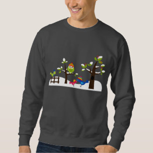 Sweatshirt Bande dessinée mignonne d'arbre de neige d'hiver
