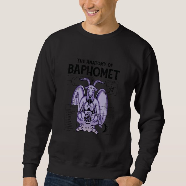 Sweatshirt Baphomet Anatomy Satanic Satan Goat Devil Goth Gra (Devant)