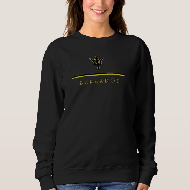 Sweatshirt Barbade Drapeau Barbadien Trident Caribbean Island (Devant)