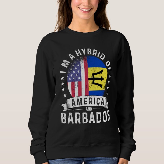 Sweatshirt Barbadian American Patriot Grown  Flag Humor (Devant)