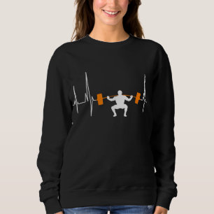 Sweatshirt Barbell Weightlifting Heartbeat
