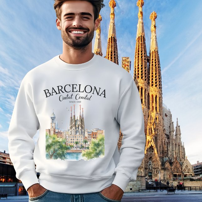 Sweatshirt Barcelona Landscape – Iconic Cathedral & City  (Créateur téléchargé)