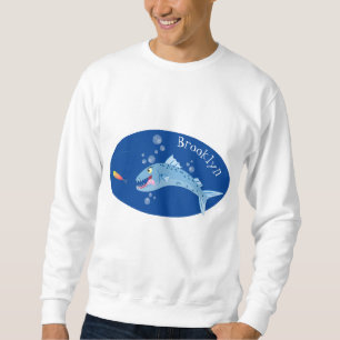 Sweatshirt Barracuda poisson affamé de la pêche dessin animé