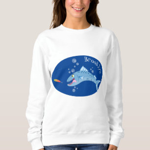 Sweatshirt Barracuda poisson affamé de la pêche dessin animé