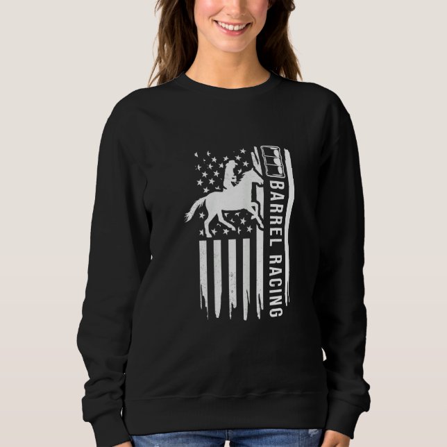 Sweatshirt Barrel racing US flag graphic concept (Devant)