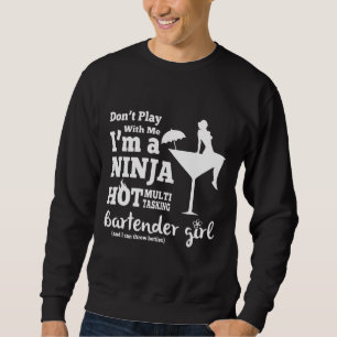 Sweatshirt Bartender Bartender Girl Noir rogné Mixolog supéri