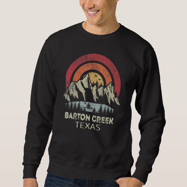Sweatshirt Barton Creek Texas Mountain Sunset Sunrise Kayakin (Devant)