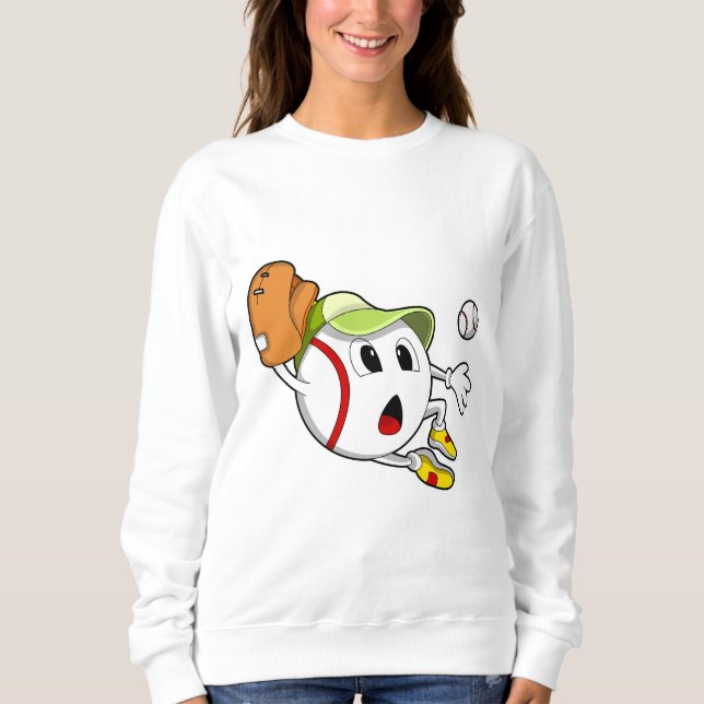 Sweatshirt Base-ball avec Baseball Glove & Cap (Devant)