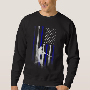 Sweatshirt Baseball American Drapeau Joueur Drapeau Papa Mama