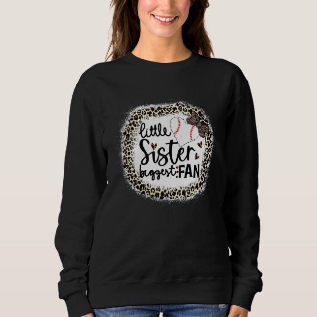 Sweatshirt Baseball Little Sister Biggest Fan  Leopard Baseba (Devant)
