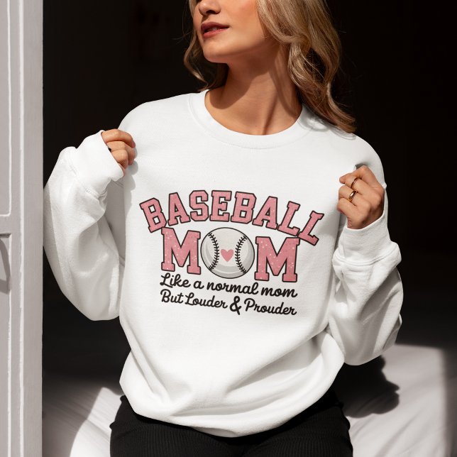 Sweatshirt Baseball Mom cute bright Pink text (Créateur téléchargé)