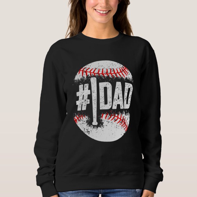 Sweatshirt Baseball Number One Daddy Son Baseball Father's Da (Devant)