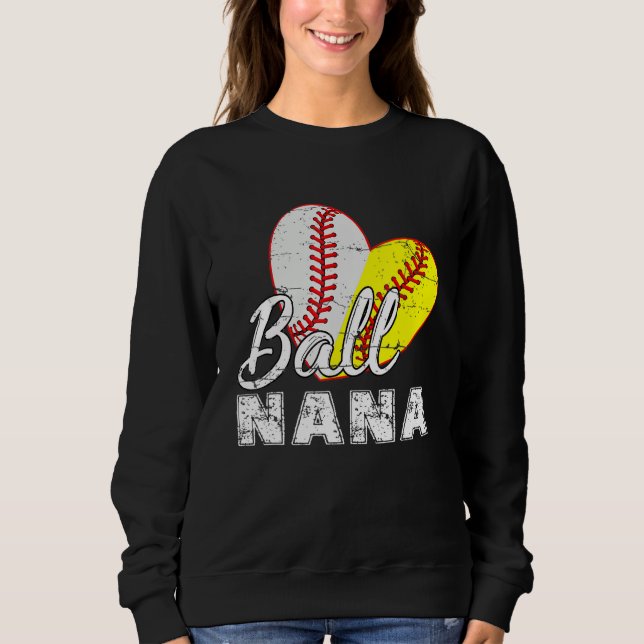 Sweatshirt Baseball Softball Ball Heart Nana Mother s Day (Devant)