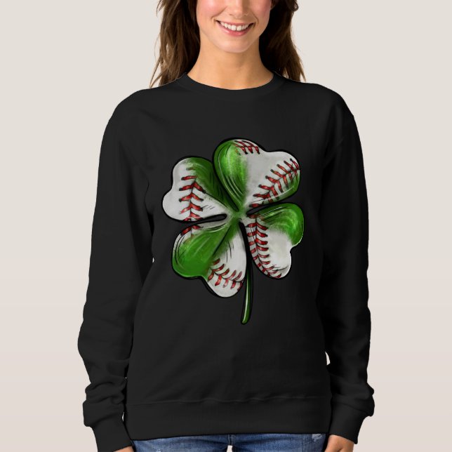 Sweatshirt Baseball St Patrick s Day Four Leaf C Irish Men Bo (Devant)