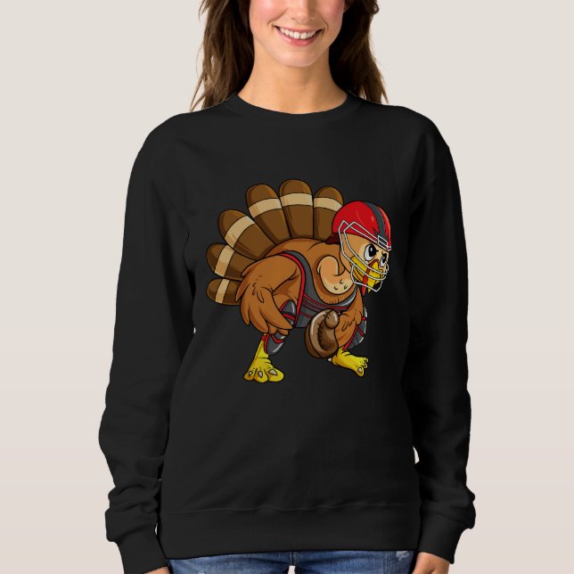 Sweatshirt Baseball Thanksgiving Turkey Catcher Softball Play (Devant)
