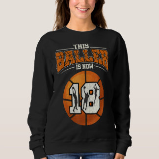 Sweatshirt Basket-ball 18e anniversaire fille Boy Bball 18 an
